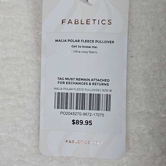 Fabletics Sweater Womens Size 1X Malia Polar Fleece Pullover Ultra Cozy Sherpa - Picture 10 of 12